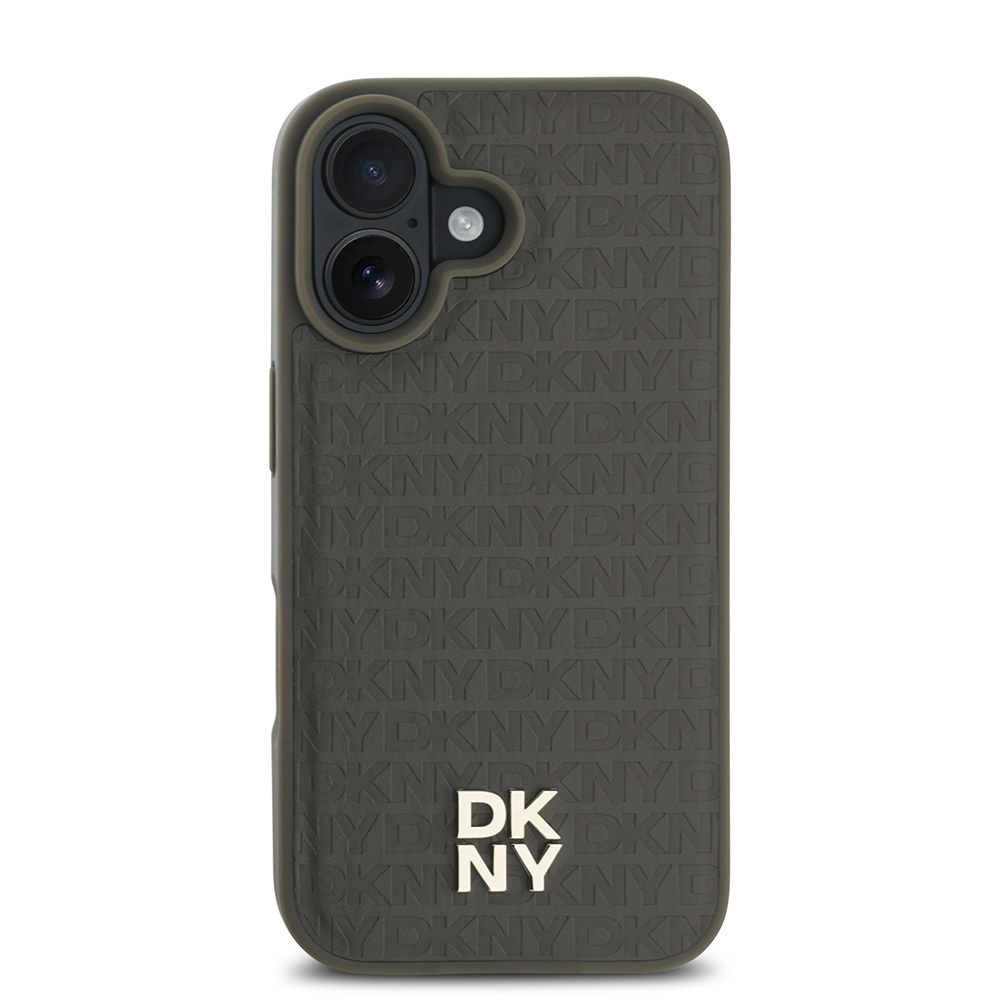 Apple iPhone 16 Plus Uyumlu Kılıf DKNY Orjinal Lisanslı Magsafe Şarj Özellikli 3D Yazılı Repeat Pattern Kapak - 9