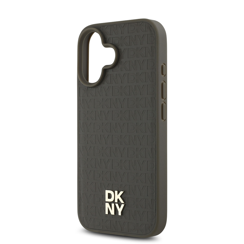 Apple iPhone 16 Plus Uyumlu Kılıf DKNY Orjinal Lisanslı Magsafe Şarj Özellikli 3D Yazılı Repeat Pattern Kapak - 12