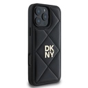 Apple iPhone 16 Pro Uyumlu Kılıf DKNY Orjinal Lisanslı Kapitone Tasarımlı Metal Logolu Deri Kapak - 5