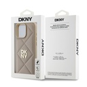 Apple iPhone 16 Pro Uyumlu Kılıf DKNY Orjinal Lisanslı Kapitone Tasarımlı Metal Logolu Deri Kapak - 13