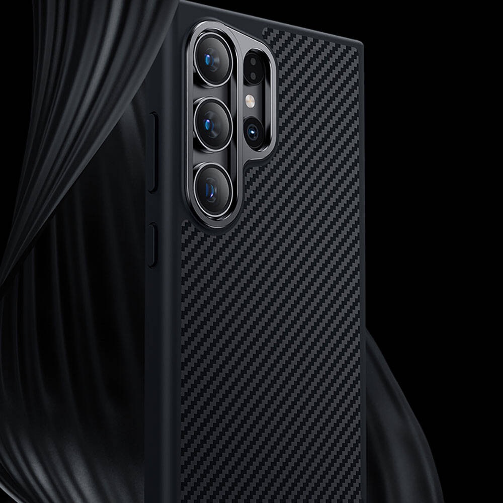 Samsung Galaxy S24 Uyumlu Kılıf Karbon Fiber M-safe Şarj Özellikli Benks Hybrid ArmorPro 600D Kevlar Kapak - 7