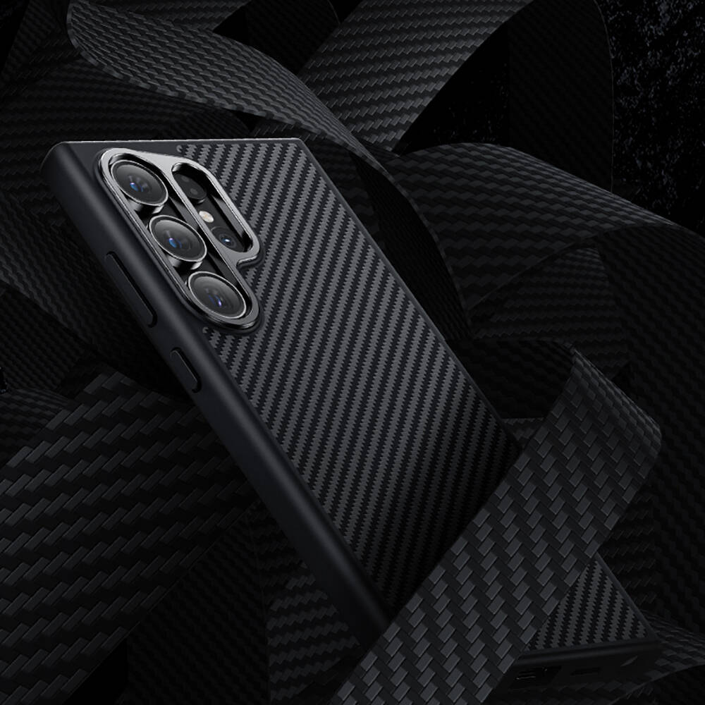 Samsung Galaxy S24 Plus Uyumlu Kılıf Karbon Fiber M-safe Şarj Özellikli Benks Hybrid ArmorPro 600D Kevlar Kapak - 6