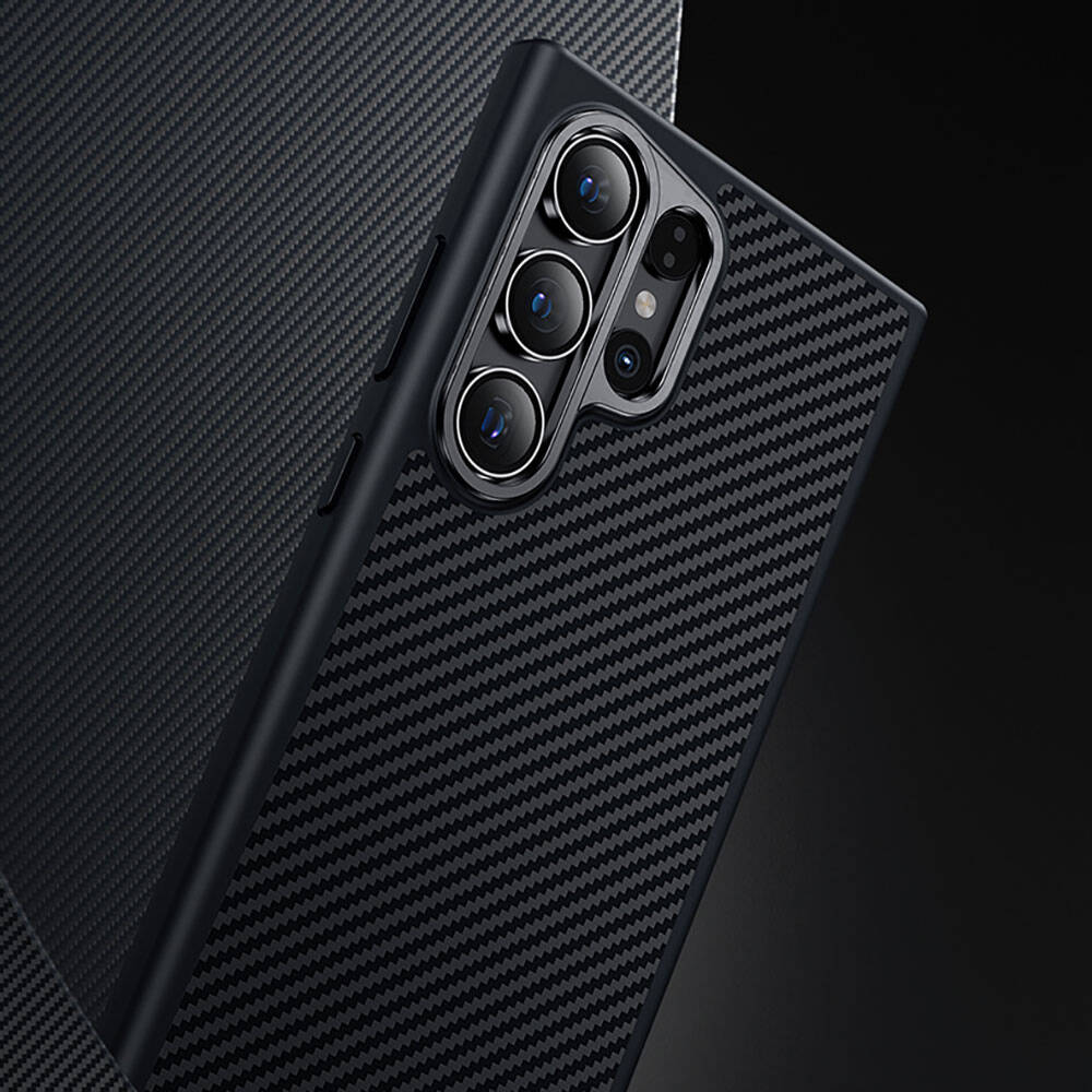 Samsung Galaxy S24 Plus Uyumlu Kılıf Karbon Fiber M-safe Şarj Özellikli Benks Hybrid ArmorPro 600D Kevlar Kapak - 8