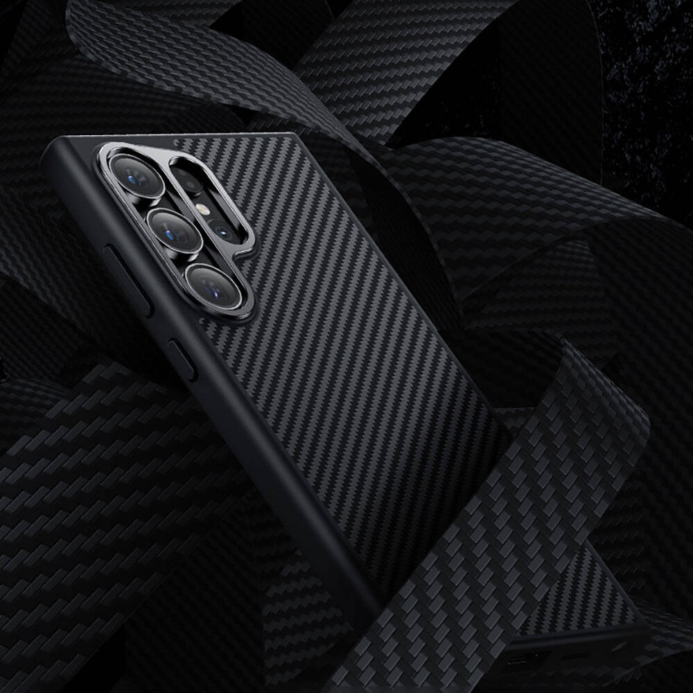 Samsung Galaxy S24 Plus Uyumlu Kılıf Karbon Fiber M-safe Şarj Özellikli Benks Hybrid ArmorPro 600D Kevlar Kapak - 9