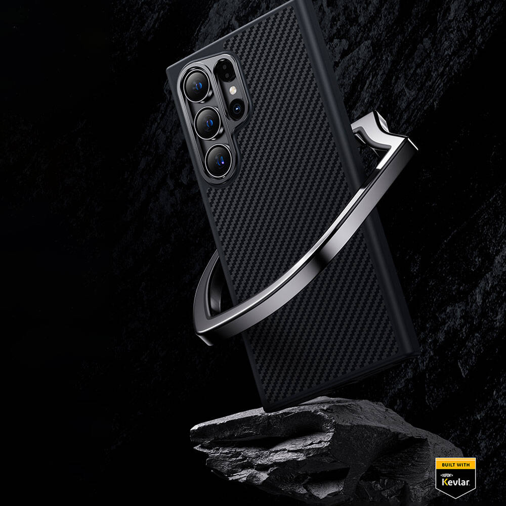 Samsung Galaxy S24 Plus Uyumlu Kılıf Karbon Fiber M-safe Şarj Özellikli Benks Hybrid ArmorPro 600D Kevlar Kapak - 10