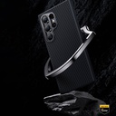 Samsung Galaxy S24 Ultra Uyumlu Kılıf Karbon Fiber M-safe Şarj Özellikli Benks Hybrid ArmorPro 600D Kevlar Kapak - 8