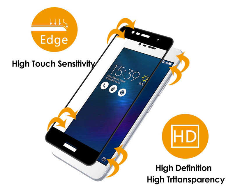 Asus Zenfone 3 ZE552KL Uyumlu Zore Ekranı Tam Kaplayan Düz Cam Koruyucu - 5