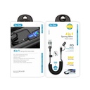 Go Des GD-UC805 4in1 Type-C+USB-A to Type-C+Lightning Sarmal PD Şarj ve Data Kablosu 60W 1.8M - 1