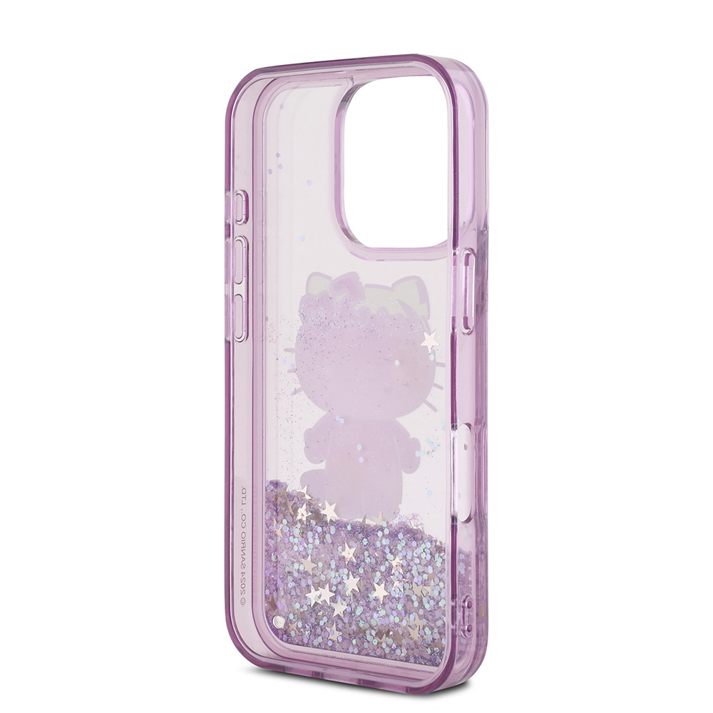 Apple iPhone 16 Pro Uyumlu Kılıf Hello Kitty Orjinal Lisanslı Sıvılı Simli 50. Yıldönümü Partisi Kapak - 6