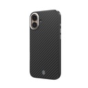 Apple iPhone 16 Uyumlu Kılıf Wiwu DCC-205 Magsafe Şarj Özellikli Aramid Fiber Tasarım Kevlar Kapak - 1