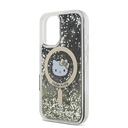 Apple iPhone 16 Uyumlu Kılıf Hello Kitty Orjinal Lisanslı Magsafe Şarj Özellikli IML Baskı Kitty Head Logolu Sıvılı Simli Altın Ateşi Kapak - 6