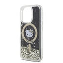 Apple iPhone 16 Pro Max Uyumlu Kılıf Hello Kitty Orjinal Lisanslı Magsafe Şarj Özellikli IML Baskı Kitty Head Logolu Sıvılı Simli Altın Ateşi Kapak - 5