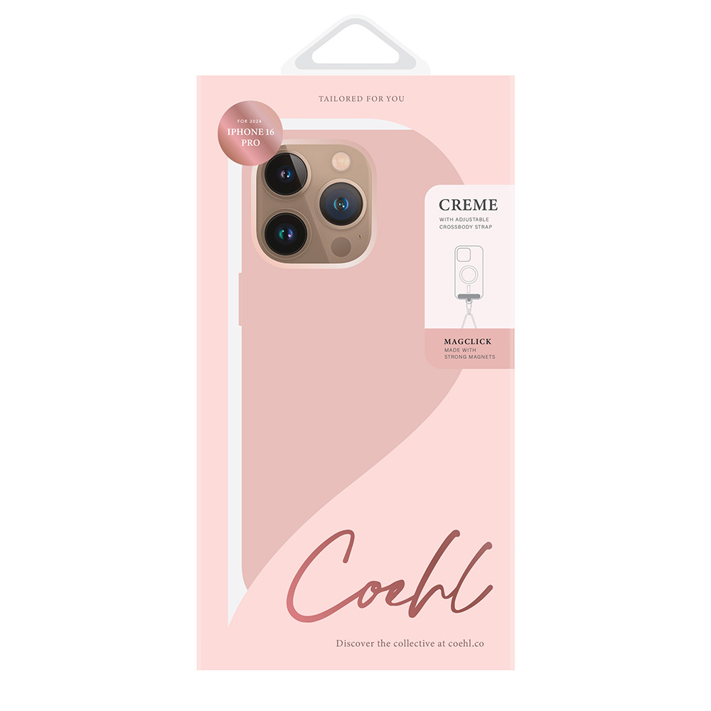 Apple iPhone 16 Pro Uyumlu Kılıf Magsafe Şarj Özellikli Soft Arka Yüzey Askı İpli Coehl Creme Kapak - 8