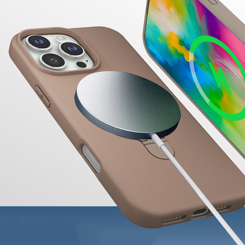 Apple iPhone 16 Pro Max Uyumlu Kılıf M-safe Şarj Özellikli Standlı Zore Samara Kapak - 2