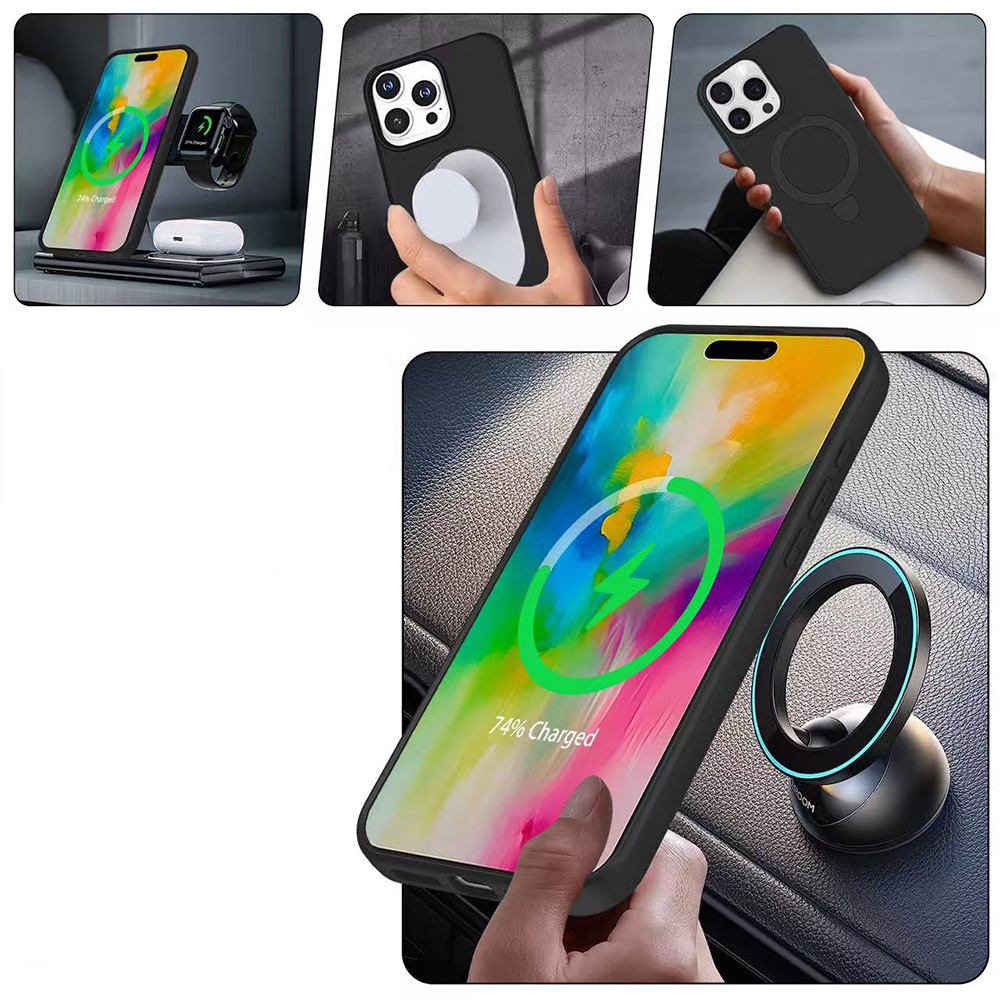 Apple iPhone 16 Pro Max Uyumlu Kılıf M-safe Şarj Özellikli Standlı Zore Samara Kapak - 4