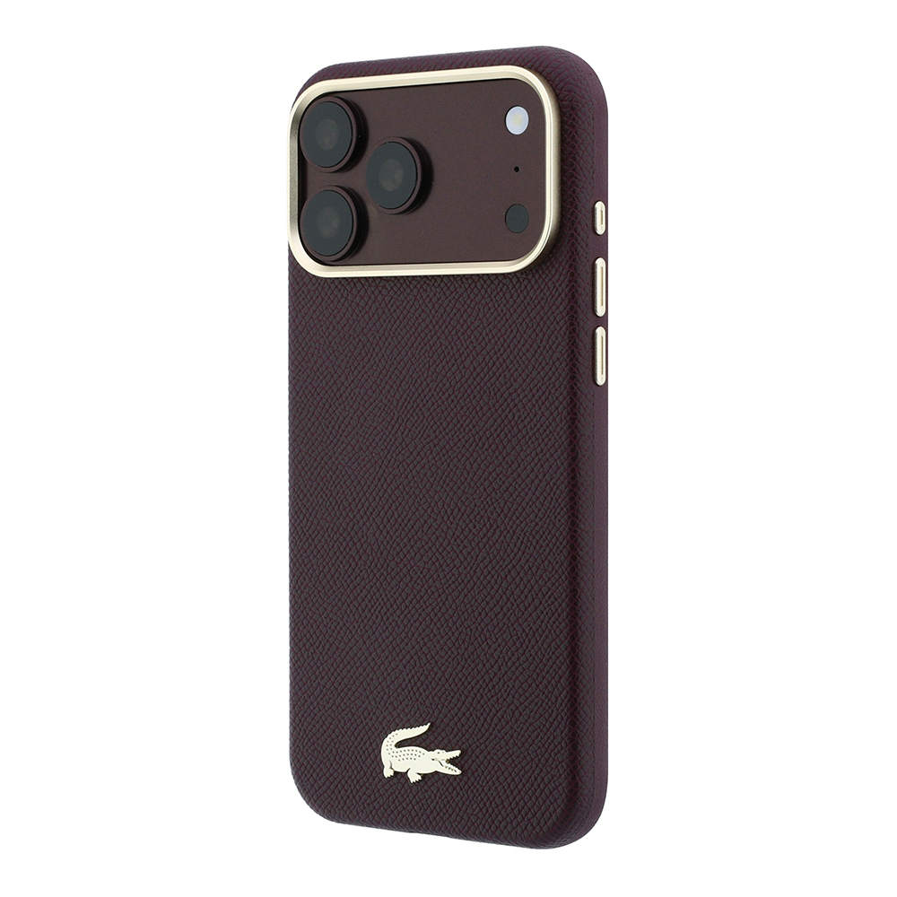 Apple iPhone 18 Pro Kılıf Lacoste Orjinal Lisanslı M-Safe Şarj Özellikli PVC Yarı Pike Desenli Arka Yüzey İkonik Timsah Dokuma Logolu Kapak - 1