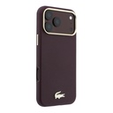 Apple iPhone 18 Pro Kılıf Lacoste Orjinal Lisanslı M-Safe Şarj Özellikli PVC Yarı Pike Desenli Arka Yüzey İkonik Timsah Dokuma Logolu Kapak - 3