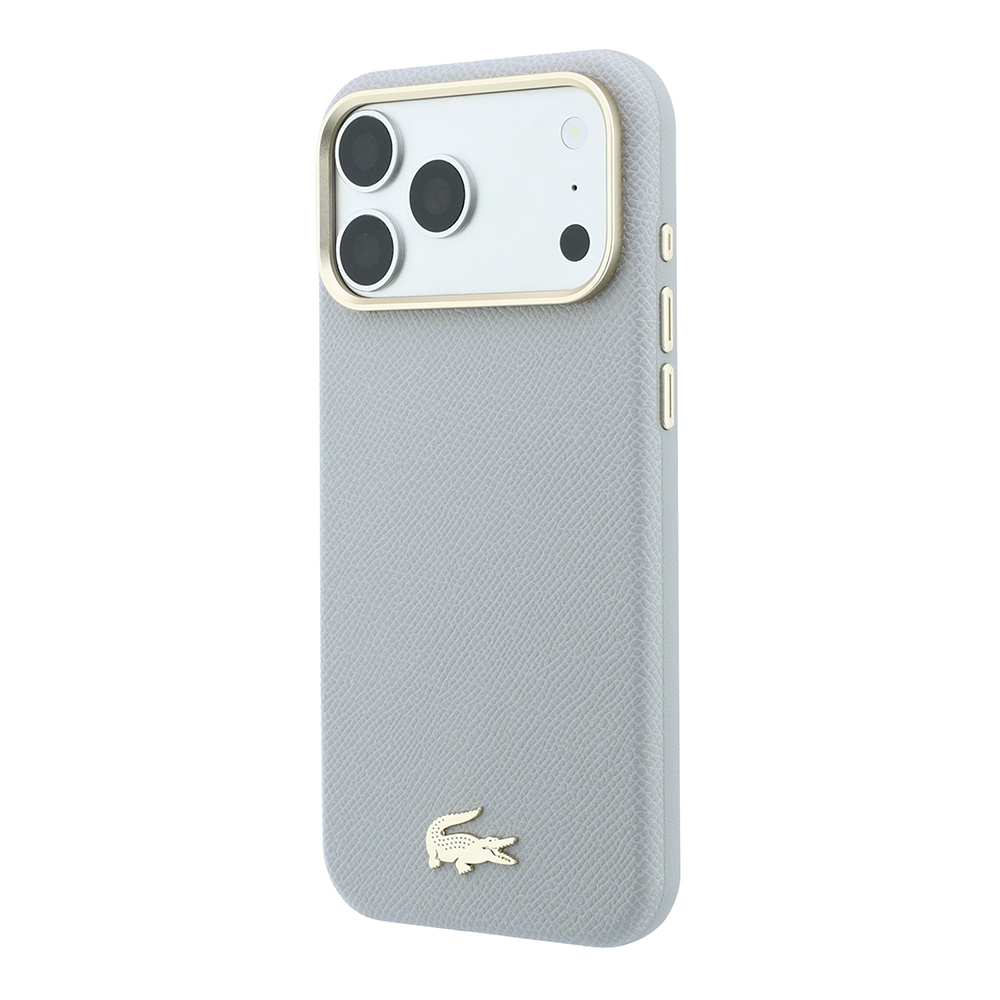 Apple iPhone 18 Pro Kılıf Lacoste Orjinal Lisanslı M-Safe Şarj Özellikli PVC Yarı Pike Desenli Arka Yüzey İkonik Timsah Dokuma Logolu Kapak - 1