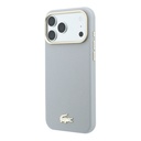 Apple iPhone 18 Pro Kılıf Lacoste Orjinal Lisanslı M-Safe Şarj Özellikli PVC Yarı Pike Desenli Arka Yüzey İkonik Timsah Dokuma Logolu Kapak - 1