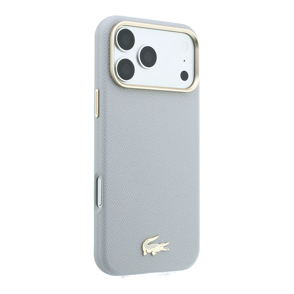 Apple iPhone 18 Pro Kılıf Lacoste Orjinal Lisanslı M-Safe Şarj Özellikli PVC Yarı Pike Desenli Arka Yüzey İkonik Timsah Dokuma Logolu Kapak - 3