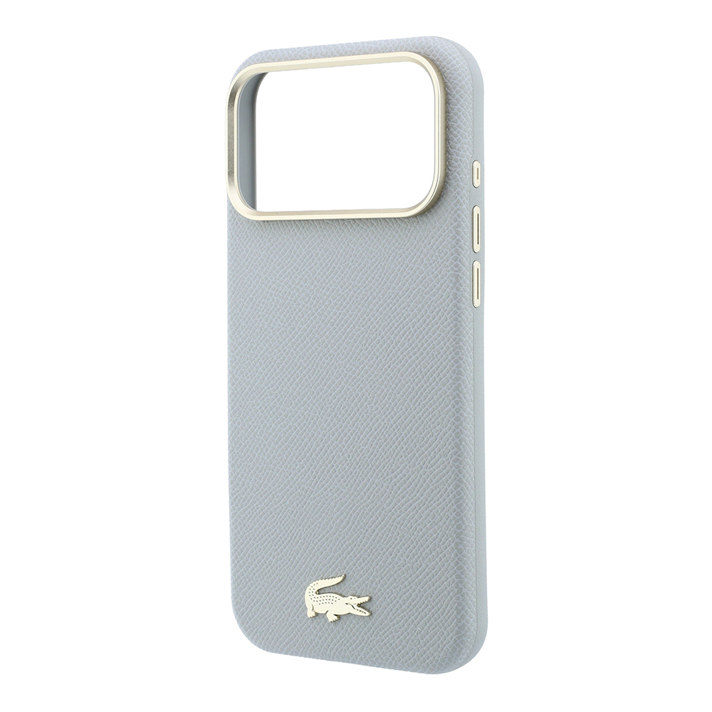 Apple iPhone 18 Pro Kılıf Lacoste Orjinal Lisanslı M-Safe Şarj Özellikli PVC Yarı Pike Desenli Arka Yüzey İkonik Timsah Dokuma Logolu Kapak - 5