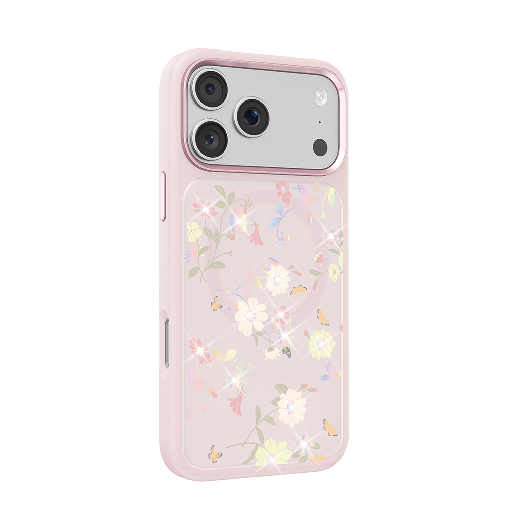 Apple iPhone 18 Pro Kılıf M-safe Şarj Özellikli Çiçek Tasarımlı Mutural Flower Serisi Kapak - 1