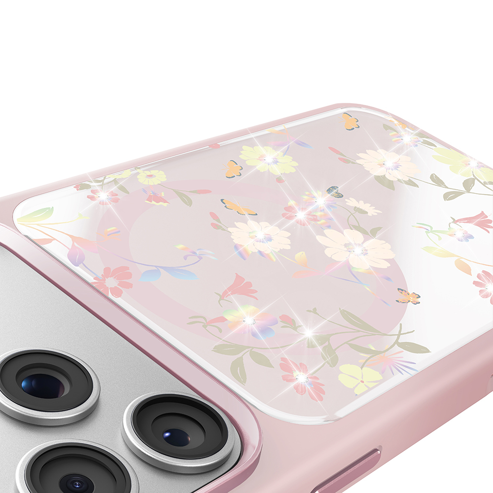 Apple iPhone 18 Pro Kılıf M-safe Şarj Özellikli Çiçek Tasarımlı Mutural Flower Serisi Kapak - 8