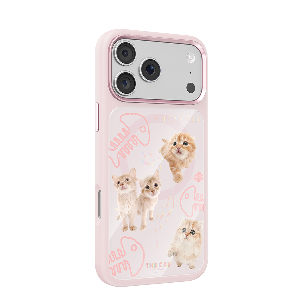 Apple iPhone 18 Pro Kılıf M-safe Şarj Özellikli 3D Baskılı Tasarım Mutural The Cat Serisi Kapak - 1