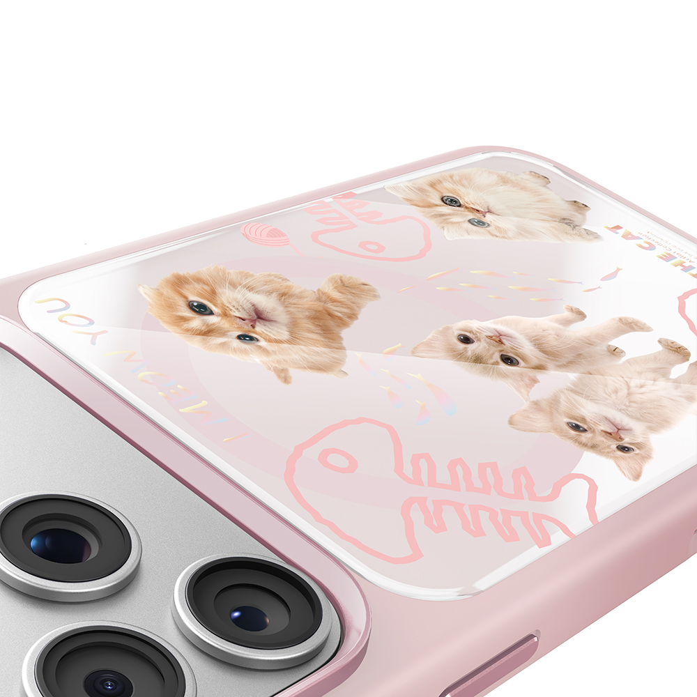 Apple iPhone 18 Pro Kılıf M-safe Şarj Özellikli 3D Baskılı Tasarım Mutural The Cat Serisi Kapak - 4