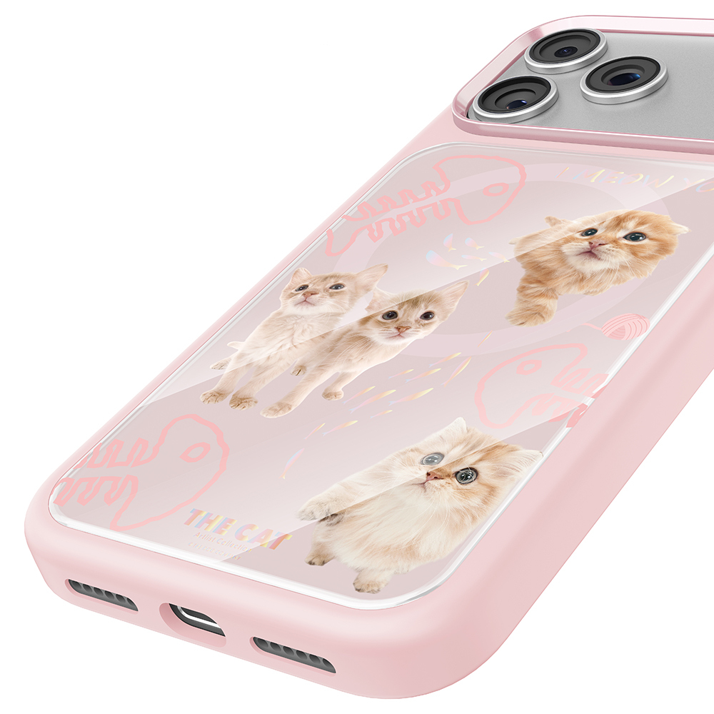 Apple iPhone 18 Pro Kılıf M-safe Şarj Özellikli 3D Baskılı Tasarım Mutural The Cat Serisi Kapak - 8