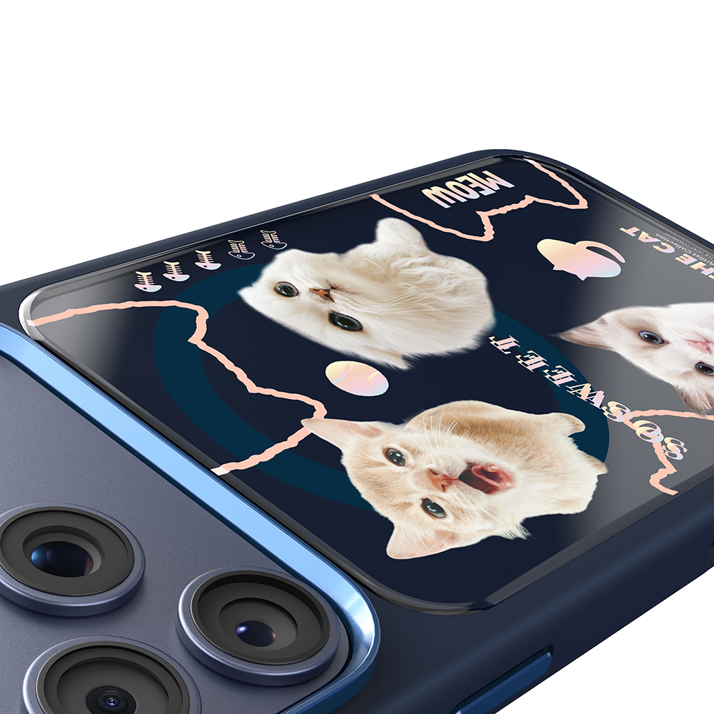 Apple iPhone 18 Pro Kılıf M-safe Şarj Özellikli 3D Baskılı Tasarım Mutural The Cat Serisi Kapak - 4