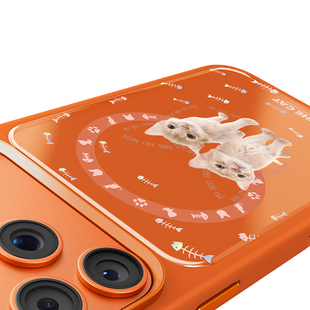 Apple iPhone 18 Pro Kılıf M-safe Şarj Özellikli 3D Baskılı Tasarım Mutural The Cat Serisi Kapak - 1