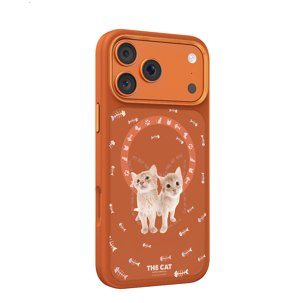 Apple iPhone 18 Pro Kılıf M-safe Şarj Özellikli 3D Baskılı Tasarım Mutural The Cat Serisi Kapak - 6