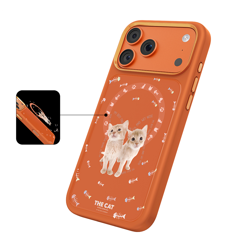 Apple iPhone 18 Pro Kılıf M-safe Şarj Özellikli 3D Baskılı Tasarım Mutural The Cat Serisi Kapak - 7