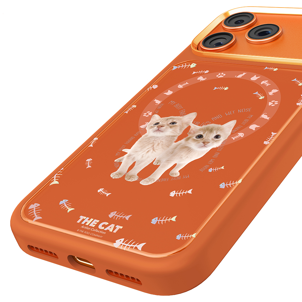 Apple iPhone 18 Pro Kılıf M-safe Şarj Özellikli 3D Baskılı Tasarım Mutural The Cat Serisi Kapak - 8