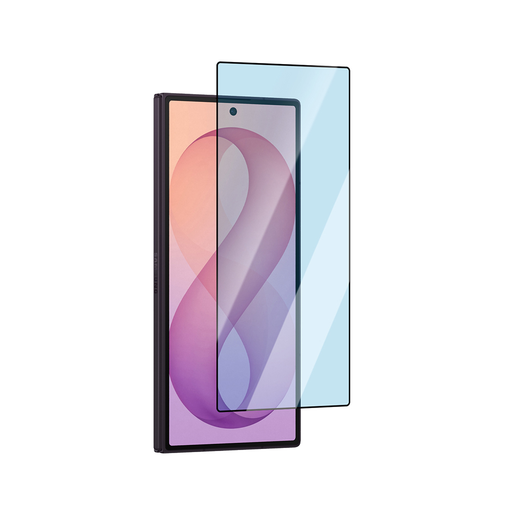 Samsung Galaxy Z Fold 7 Uyumlu CaseWorld Applicator Serisi 2.5D Eyesafe Mavi Işık Teknolojili Safir 0.33mm Temperli Cam Ekran Koruyucu + Uygulama Aparatı - 2