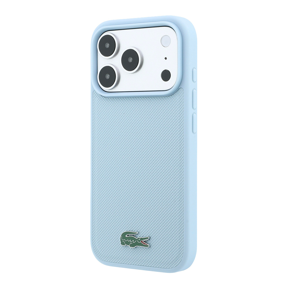Apple iPhone 18 Pro Max Kılıf Lacoste Orjinal Lisanslı M-safe Şarj Özellikli PU Pike Desenli Metal Logolu Kapak - 1