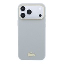 Apple iPhone 18 Pro Max Kılıf Lacoste Orjinal Lisanslı M-Safe Şarj Özellikli PVC Yarı Pike Desenli Arka Yüzey İkonik Timsah Dokuma Logolu Kapak - 2
