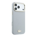 Apple iPhone 18 Pro Max Kılıf Lacoste Orjinal Lisanslı M-Safe Şarj Özellikli PVC Yarı Pike Desenli Arka Yüzey İkonik Timsah Dokuma Logolu Kapak - 3