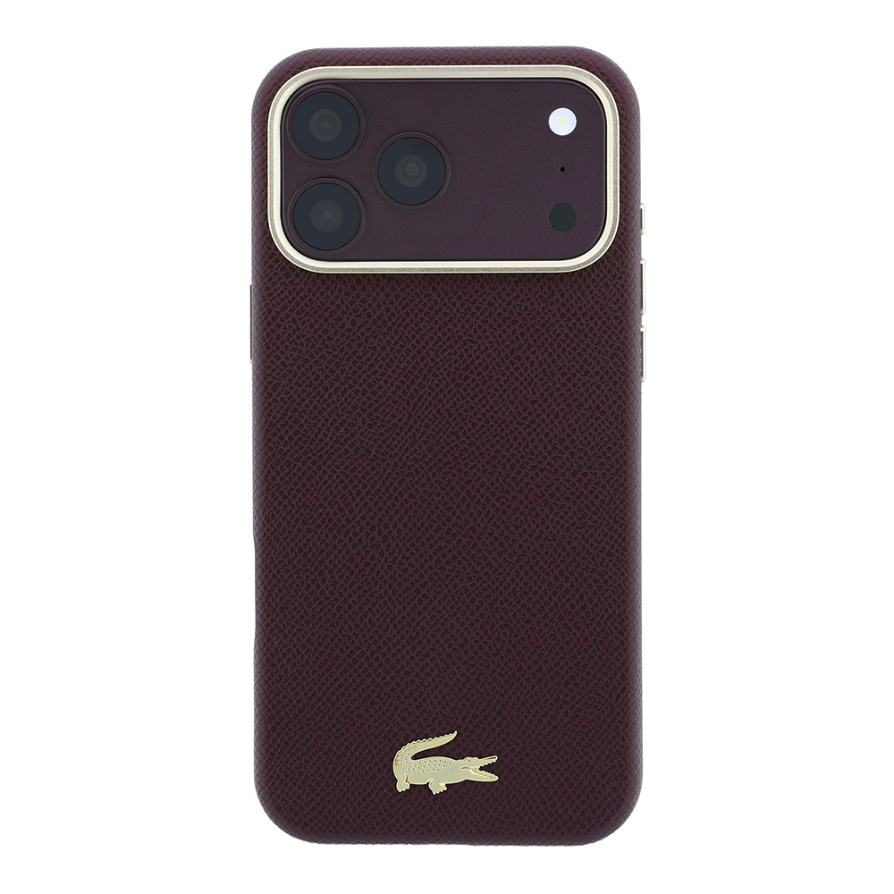 Apple iPhone 18 Pro Max Kılıf Lacoste Orjinal Lisanslı M-Safe Şarj Özellikli PVC Yarı Pike Desenli Arka Yüzey İkonik Timsah Dokuma Logolu Kapak - 2