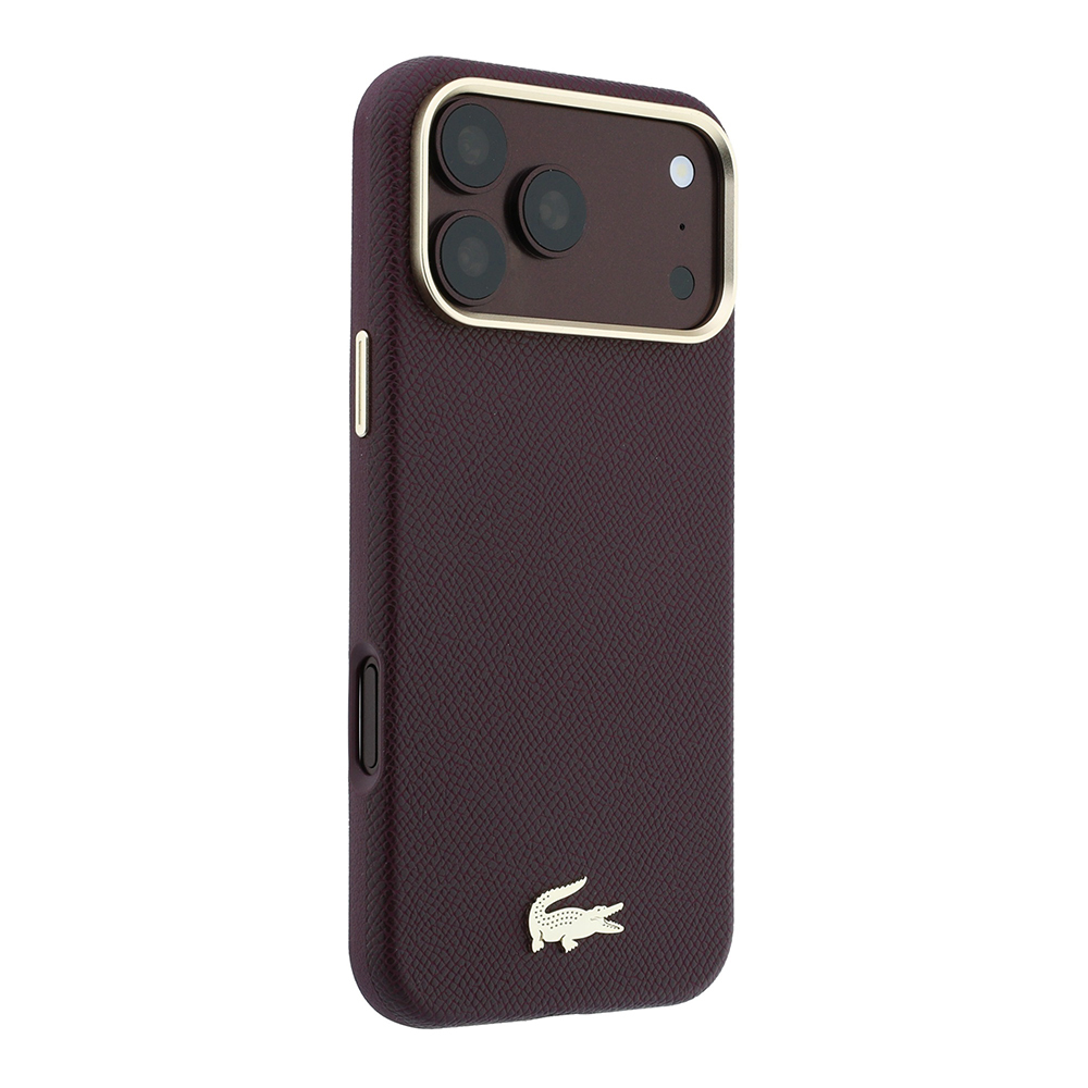 Apple iPhone 18 Pro Max Kılıf Lacoste Orjinal Lisanslı M-Safe Şarj Özellikli PVC Yarı Pike Desenli Arka Yüzey İkonik Timsah Dokuma Logolu Kapak - 3