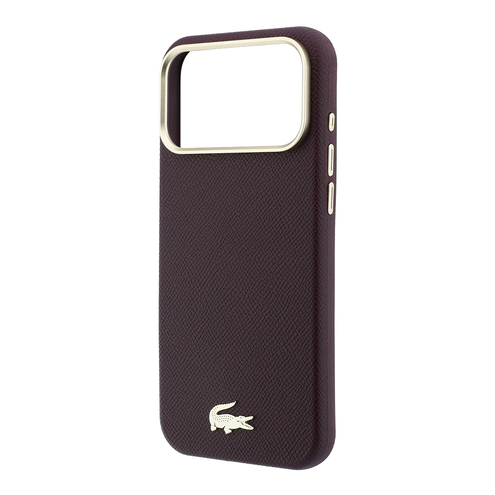 Apple iPhone 18 Pro Max Kılıf Lacoste Orjinal Lisanslı M-Safe Şarj Özellikli PVC Yarı Pike Desenli Arka Yüzey İkonik Timsah Dokuma Logolu Kapak - 5