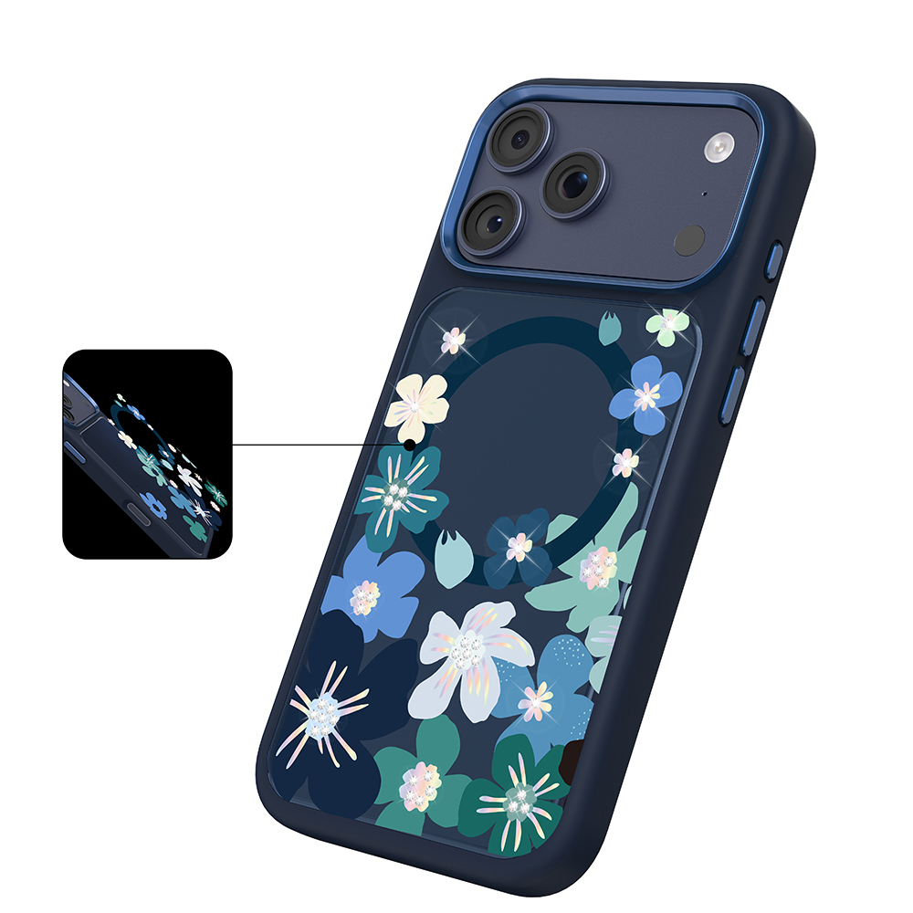Apple iPhone 18 Pro Max Kılıf M-safe Şarj Özellikli Çiçek Tasarımlı Mutural Flower Serisi Kapak - 4