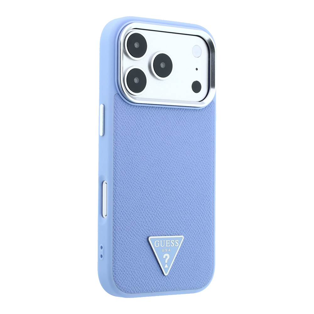 Apple iPhone 18 Pro Max Kılıf Guess Orjinal Lisanslı M-safe Şarj Özellikli Grained Triangle Kapak - 3