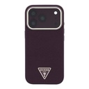 Apple iPhone 18 Pro Max Kılıf Guess Orjinal Lisanslı M-safe Şarj Özellikli Grained Triangle Kapak - 2