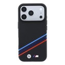 Apple iPhone 18 Pro Max Kılıf BMW Orjinal Lisanslı M-safe Şarj Özellikli Üç Şeritli Metal M Logolu Karbon Fiber Kevlar Kapak - 2