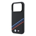 Apple iPhone 18 Pro Max Kılıf BMW Orjinal Lisanslı M-safe Şarj Özellikli Üç Şeritli Metal M Logolu Karbon Fiber Kevlar Kapak - 5