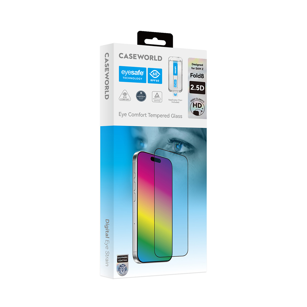 Galaxy Z Fold 8 CaseWorld Applicator Serisi 2.5D Eyesafe Mavi Işık Teknolojili Safir 0.33mm Temperli Cam Ekran Koruyucu + Uygulama Aparatı - 5