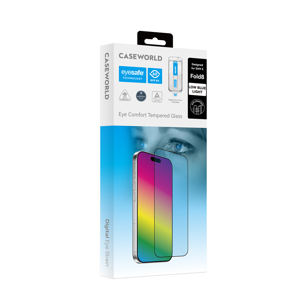 Galaxy Z Fold 8 CaseWorld Applicator Serisi 2.5D Eyesafe Mavi Işık Teknolojili 0.33mm Temperli Cam Ekran Koruyucu+ Uygulama Aparatı - 5