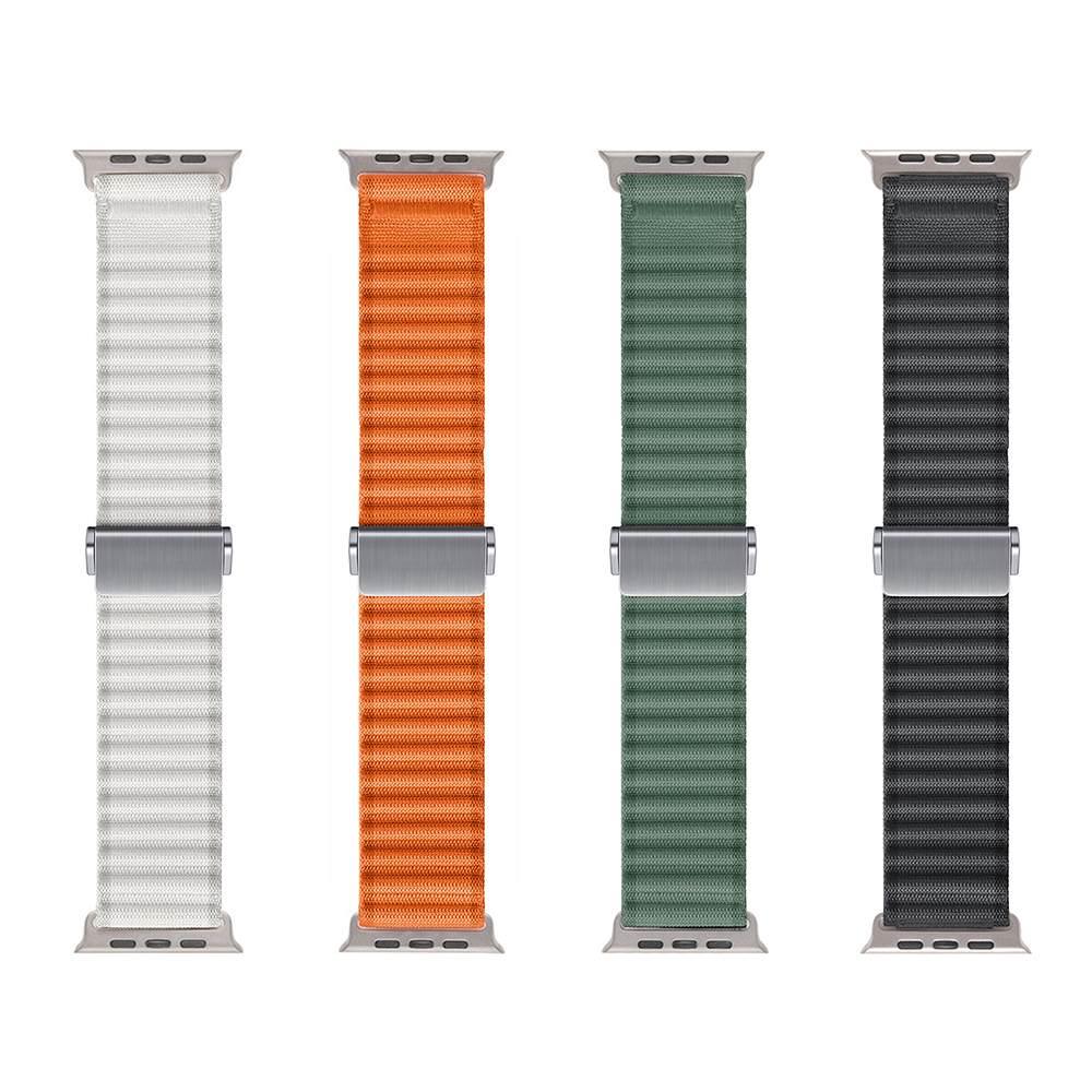 Apple Watch 44mm Uyumlu Zore KRD-123 Naylon Kumaş Hasır Örgülü Kordon - 1